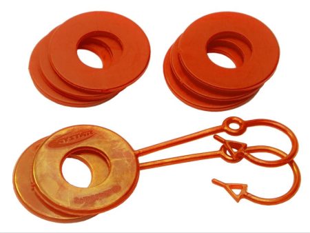 Daystar Fluorescent Orange Locking D Ring Isolator Pair w Washer Kit on Sale