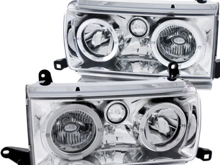 ANZO 1991-1994 Toyota Land Cruiser Crystal Headlights w  Halo Chrome Online Sale