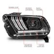 ANZO 13-14 Ford Mustang (w  Factory HID Xenon HL only) Projector Headlights w Light Bar Black Discount